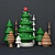 Festive Christmas Tree Decoration 3D model small image 1