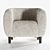 Elegant White Boucle Club Chair 3D model small image 2