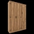 Modern Oak Wooden Wardrobe- V-Ray Compatible 3D model small image 4