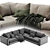 Sleek 2-Color Ferlea Sofa 3D model small image 5