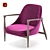 Cozy Velvet Armchair 3D model small image 1