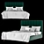 Stylish Emerald Velvet Bed 3D model small image 1