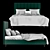 Stylish Emerald Velvet Bed 3D model small image 2