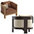 Luxurious Poho Leather Occasional Chair 3D model small image 3