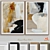 Abstract Neutral Wall Art Set - Framed Print 3D model small image 1