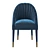 Velvet Blue Chair by Garda Decor 3D model small image 2