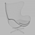 Elegant Egg Chair by Jacobsen 3D model small image 2