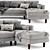 Modern Sven Chaise Sofa 3D model small image 3