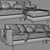 Modern Sven Chaise Sofa 3D model small image 5