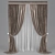 Lace Curtain with Sheer Fabric 3D model small image 3