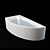 Elegant Asymmetric Bath, 1500*750mm 3D model small image 1