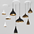 Sleek Swell 3-Light Chandelier 3D model small image 1