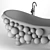 Newton Bathtub - Art Deco Style Luxury Bath 3D model small image 5