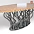 Allana Walnut Brass Dining Table 3D model small image 2