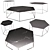 Geometric Hexagon Table Set 3D model small image 1