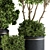 Elegant Indoor Plant Set: Black & Gold 3D model small image 3