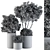 Elegant Indoor Plant Set: Black & Gold 3D model small image 4