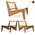 Classic Z-Shaped Kangaroo Chair by Pierre Jeanneret 3D model small image 1