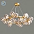 Modern 25-Light Gold Chandelier 3D model small image 1