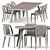 Rock Garden Side Chair & Dining Table Set 3D model small image 1