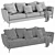 Modern Boconcept Osaka 3-Seater Sofa 3D model small image 4