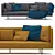 Japanese-inspired Minotti Torii Sofa: Elegant Simplicity 3D model small image 1