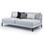 Sleek Elliot Modular Sectional 3D model small image 3