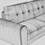 Luxury Velvet Discovery Sofa 3D model small image 5