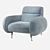 Luxurious Marco Velvet Armchair - Essential Home 3D model small image 1