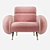 Luxurious Marco Velvet Armchair - Essential Home 3D model small image 2
