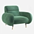 Luxurious Marco Velvet Armchair - Essential Home 3D model small image 3