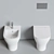 Hatria Beat: Ceramic Toilet, Bidet & Flush Plate 3D model small image 2