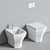 Hatria Beat: Ceramic Toilet, Bidet & Flush Plate 3D model small image 5