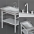 Agape Novecento XL Washbasin Set 3D model small image 5