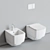 Hatria Fusion: Sleek Ceramic Toilet & Bidet Set 3D model small image 5