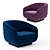 Sleek and Stylish Okha Gloob Armchair 3D model small image 1