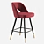 Elegant Eichholtz Avorio Velvet Counter Stool 3D model small image 3