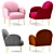 Glamorous Mauve Velvet Chair 3D model small image 1