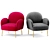 Glamorous Mauve Velvet Chair 3D model small image 2