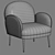 Glamorous Mauve Velvet Chair 3D model small image 4