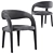 Elegant Charcoal Velvet Dining Chair 3D model small image 1