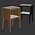 Zara Home Wooden Bedside Table | Natural & Black Wood | 38x55x30 cm 3D model small image 3