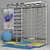 Multi-Function Wall with Large Handle 3D model small image 1