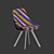 Luxurious Velvet Swivel Dining Chair 3D model small image 5