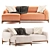 Elegant Moln Chaise Sofa 3D model small image 1