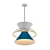 Bamboo-Woven Pendant Light with Blue + White Metal Finish 3D model small image 1