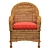 Rustic Rattan Armchair: Elegant Essential 3D model small image 2