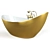 Luxury Metal and Ceramic Bathtub with Shower 3D model small image 8