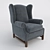 Elegant Cannes Armchair 3D model small image 2