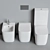 Hatria Fusion 48: Stylish Ceramic Toilet 3D model small image 2